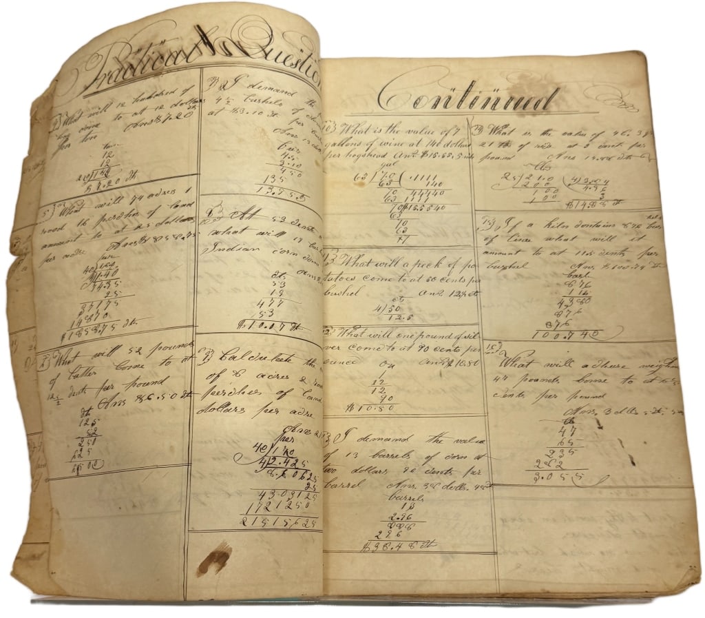 Early 19th c. Handwritten Arithmetic Manuscript - 2