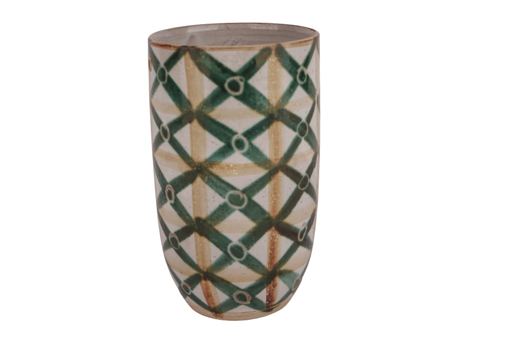 Robert Picault Modern Vallauris Pottery Vase: Item/Description: Mid-century ceramic art vase?by?Robert Picault?(French, 1919-2000), a pivotal figure in the?Vallauris?movement and a close collaborator of?Pablo Picasso. The "RP" signature on the