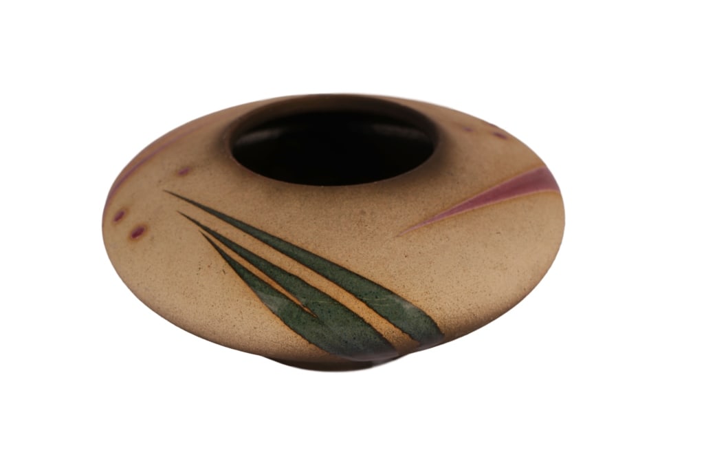 Michael Cho Signed Studio Art Pottery Vase: Item/Description: Contemporary studio art vessel handcrafted by Michael Cho, a professional potter based in Allentown, Pennsylvania. It is made of high-fired stoneware featuring a matte, earth-toned