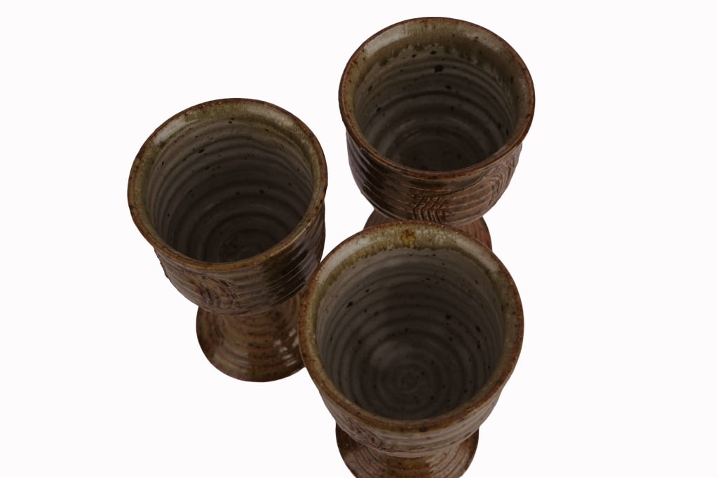 Studio Art Pottery Stoneware Goblets - 6