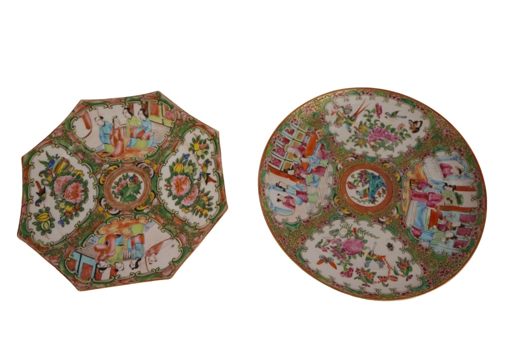 Famille Rose Medallion Porcelain Plates (1 of 5)