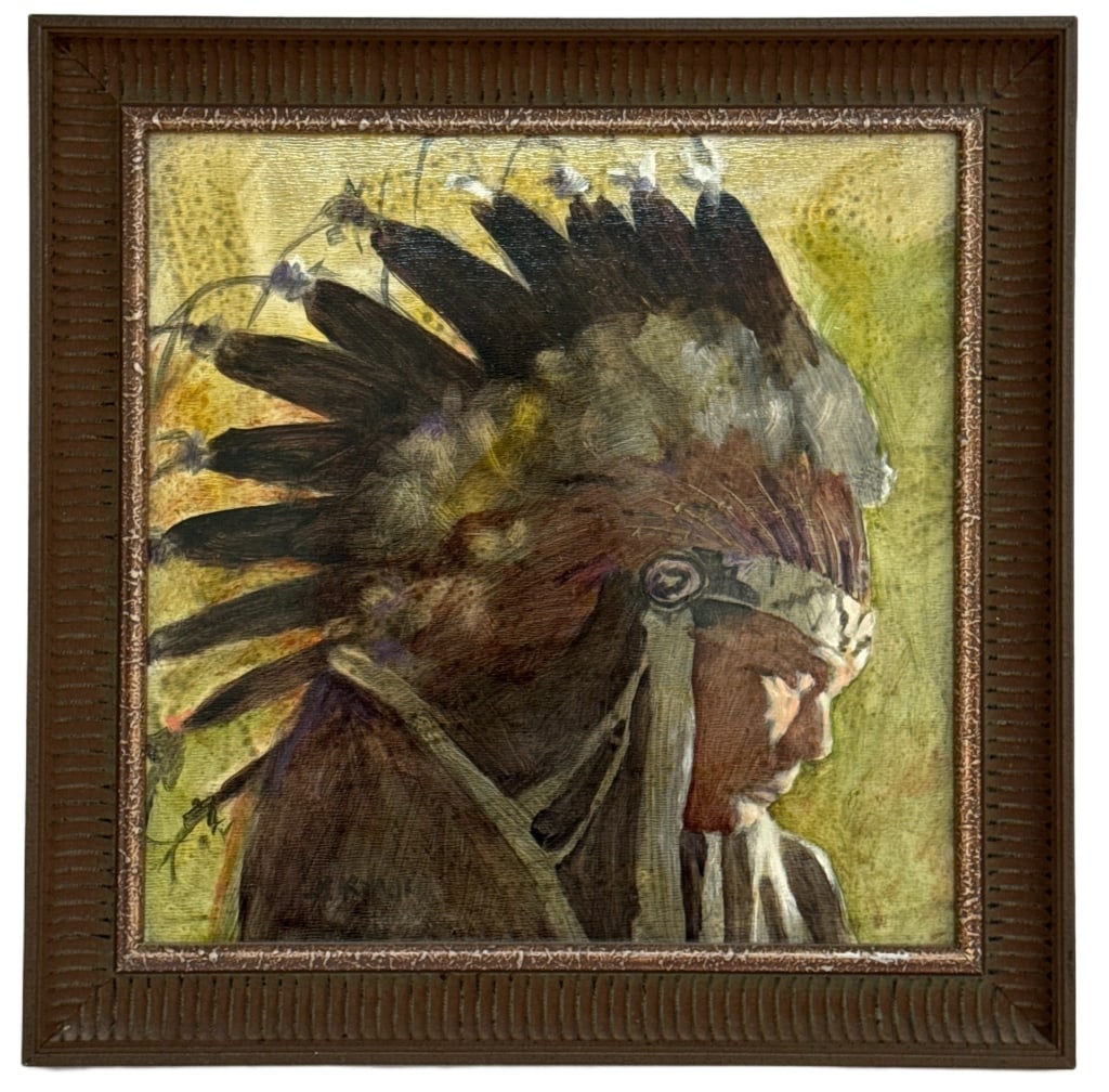 JE Knauf - Native American Oil Painting (1 of 6)