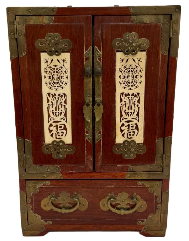 Chinese Rosewood Cabinet Jewelry Box (1 of 11)