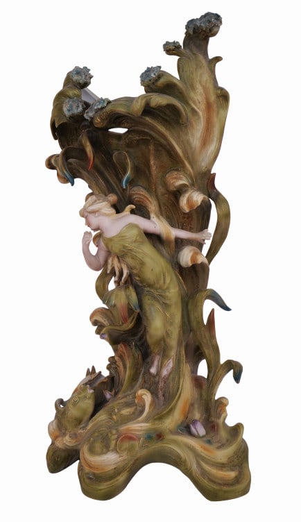 German Art Nouveau Saxony Porcelain Vase (1 of 5)
