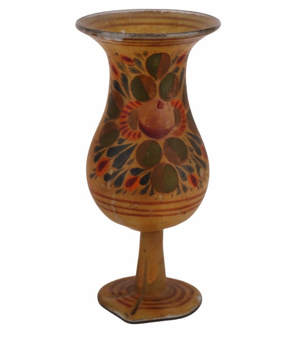 Hand-Painted, Blown Glass Goblet (1 of 4)