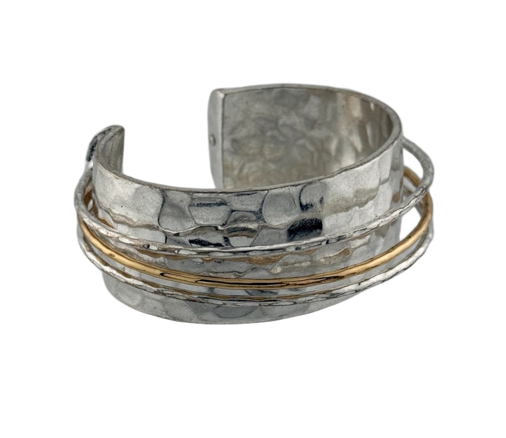 Robert Lee Morris Hammered Silver Plated Cuff - 7