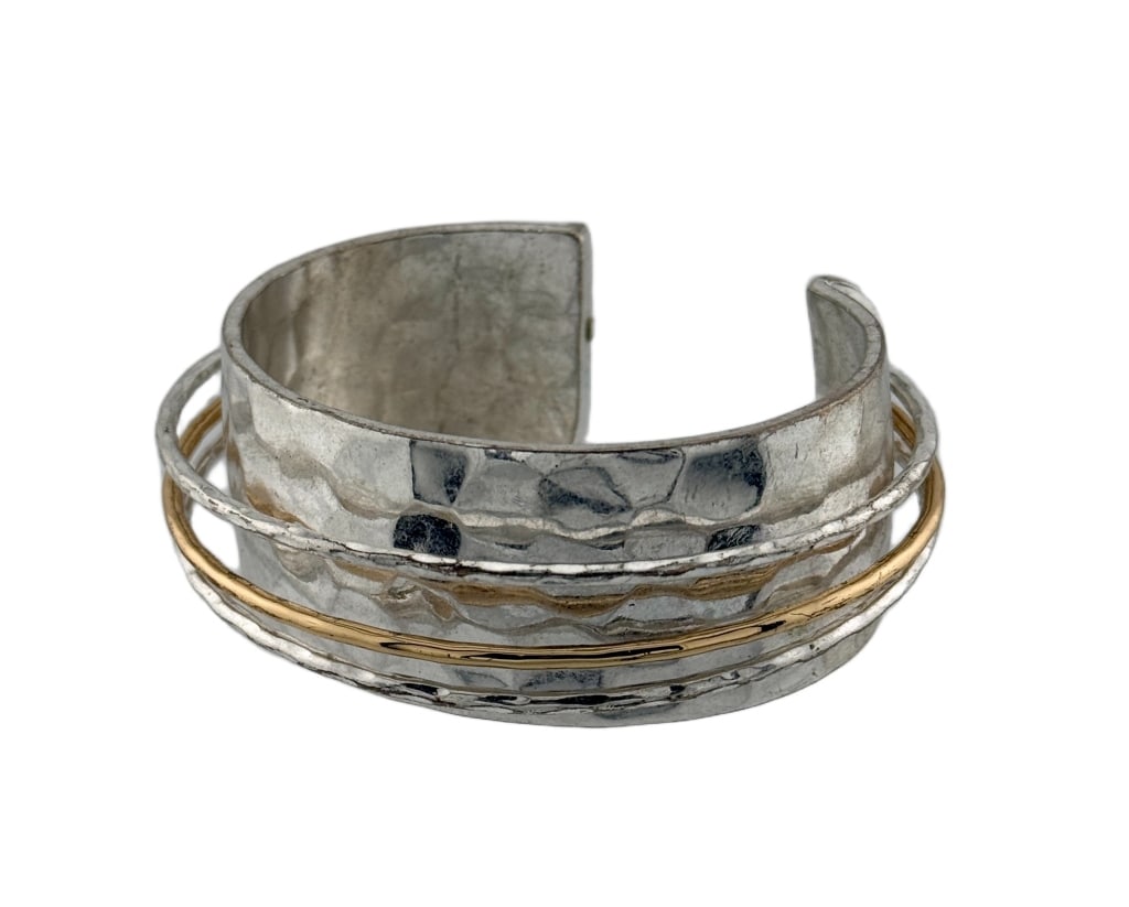 Robert Lee Morris Hammered Silver Plated Cuff - 8