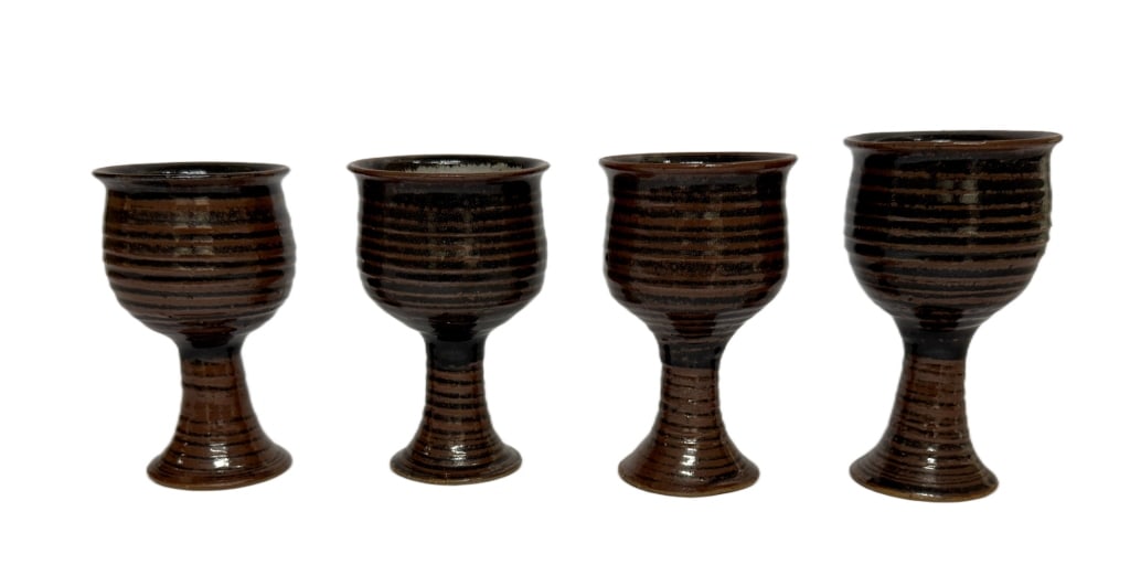 Studio Pottery Stoneware Wine Goblets (1 of 6)