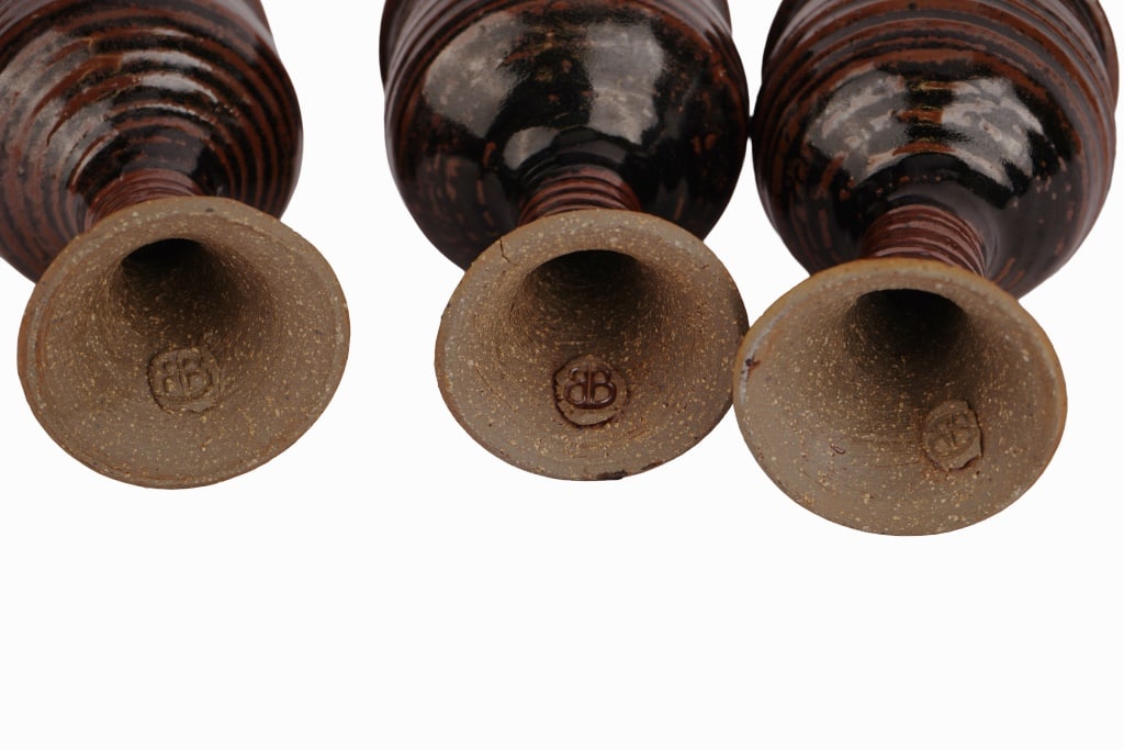 Studio Pottery Stoneware Wine Goblets - 4