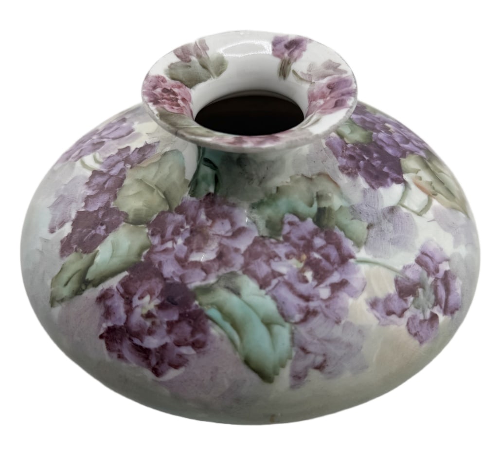 Artist Signed Bavarian Porcelain Squat Vase (1 of 8)