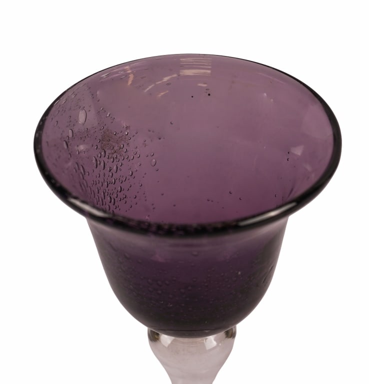 Amethyst Blown Bubble Glass Wine Goblets - 4