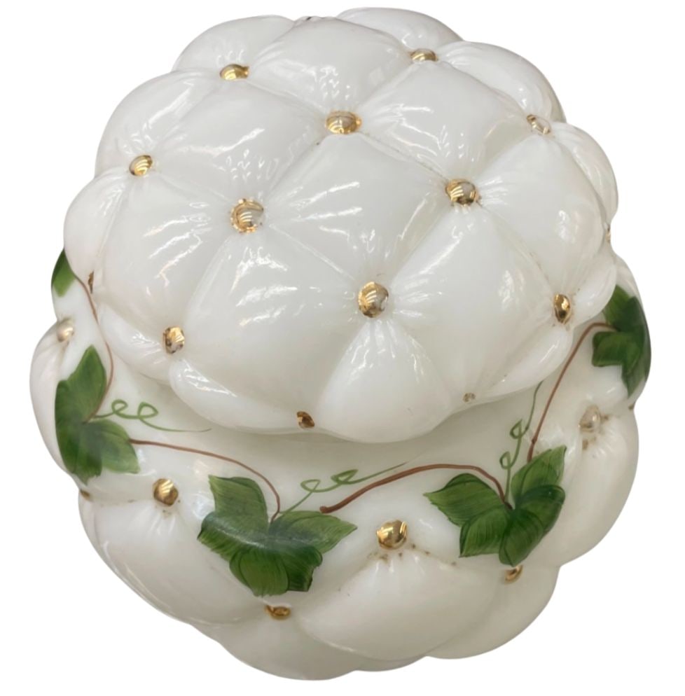 Consolidated Co. Tufted Milk Glass Biscuit Jar (1 of 4)
