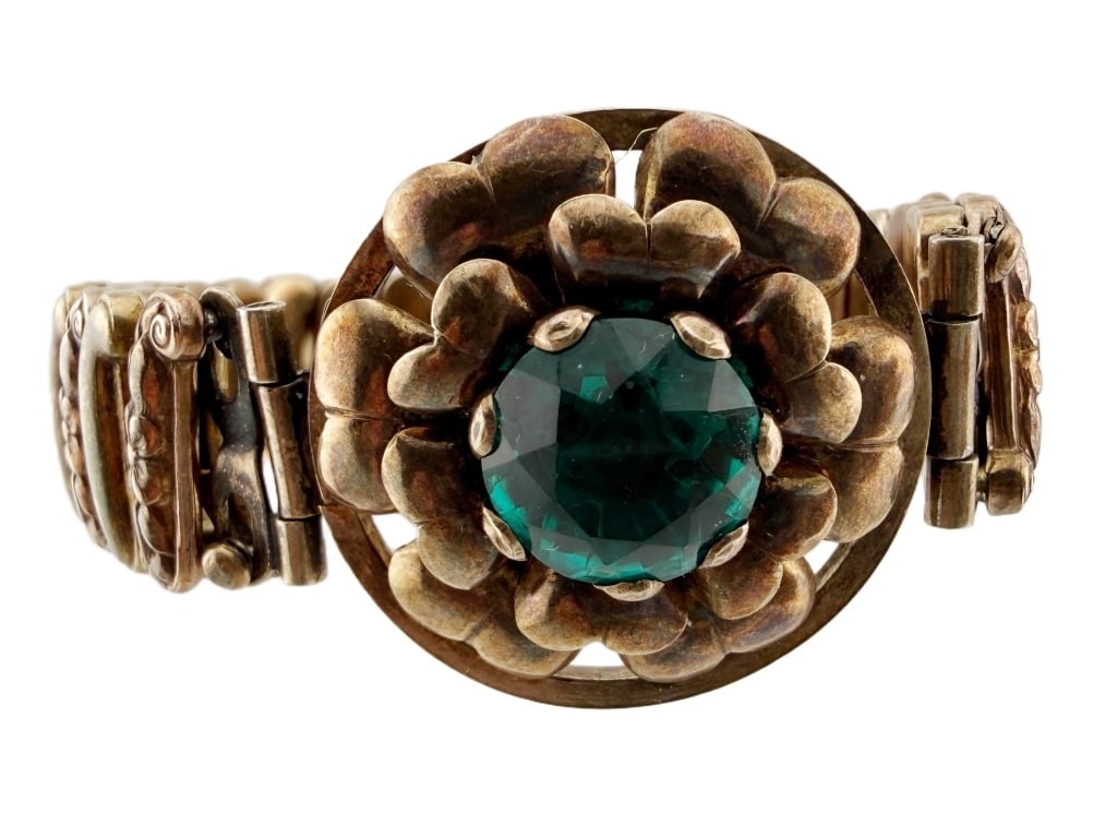 Antique Lustern 12KGF Sterling Expansion Bracelet: Item/Description: Antique Lustern Louis Stern Company Sweetheart expansion bracelet. Crafted in 12K gold filled and Sterling Silver. Two tone. Top layer of rose gold colored S shaped links embossed wi