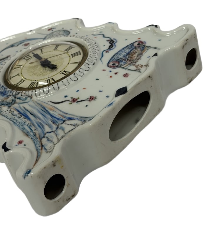 Celestial Hand-Painted Ceramic Mantle Clock - 7