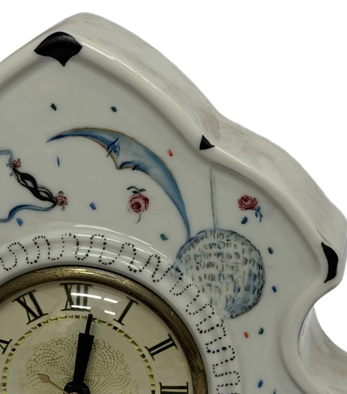 Celestial Hand-Painted Ceramic Mantle Clock - 9
