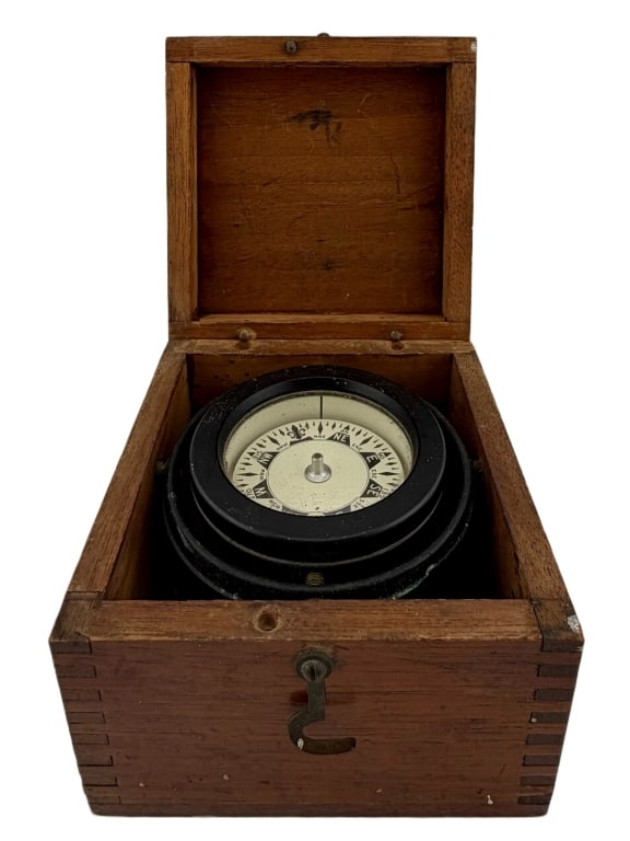 Early 20th c. Maritime Gimbaled Ship's Compass (1 of 8)