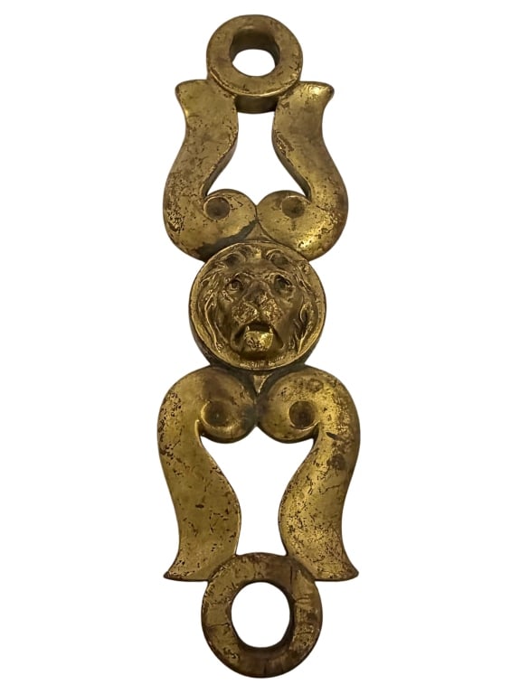 Bronze Lion Head Entry Door Pull Backplate (1 of 7)