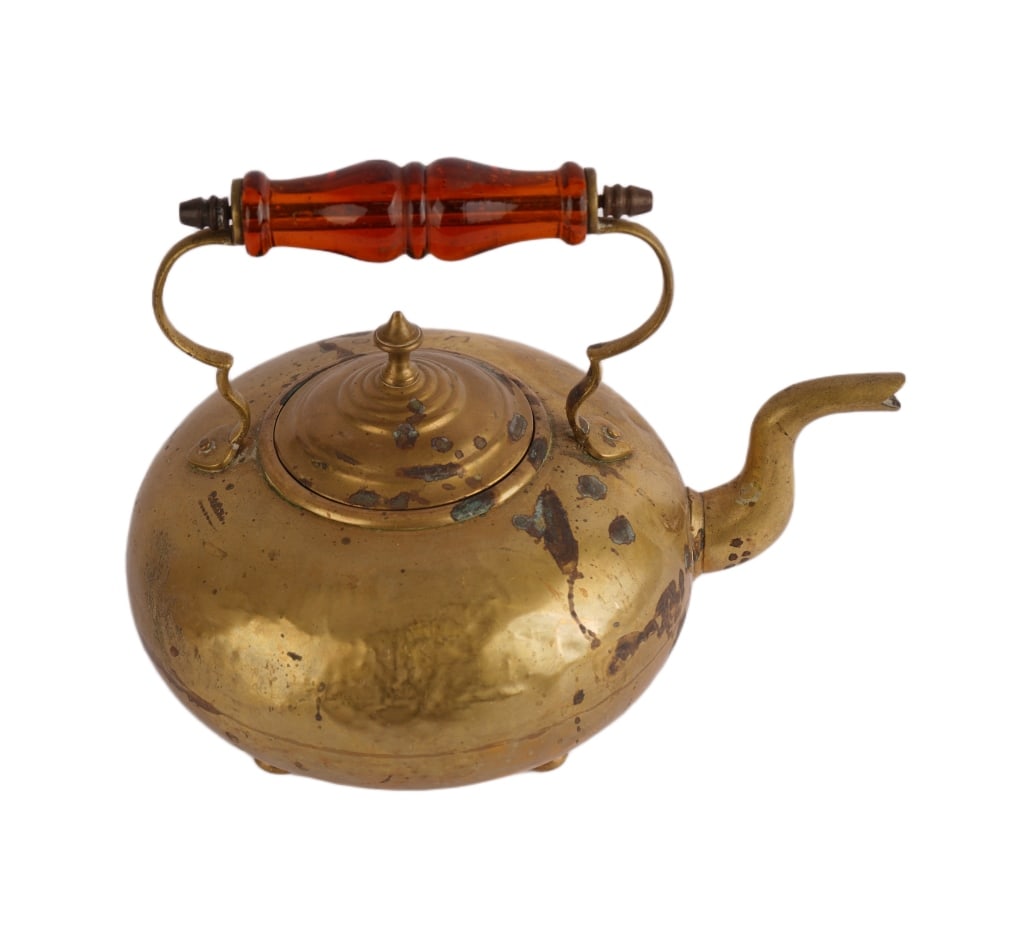 Vintage Victorian-Style Brass Tea Kettle (1 of 6)