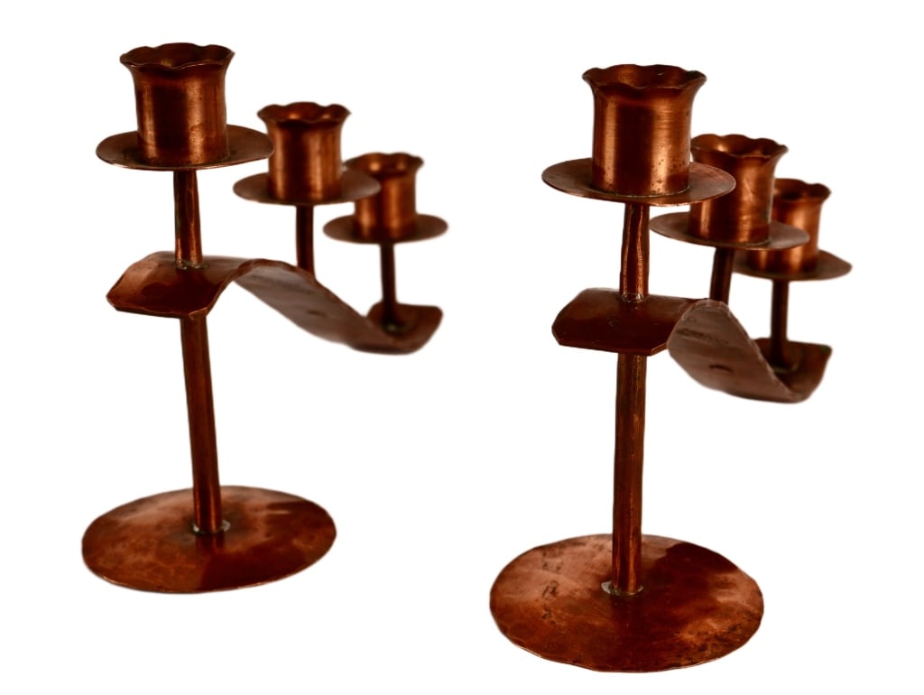 Erhard Glander Copper Candlestick Pair - 5