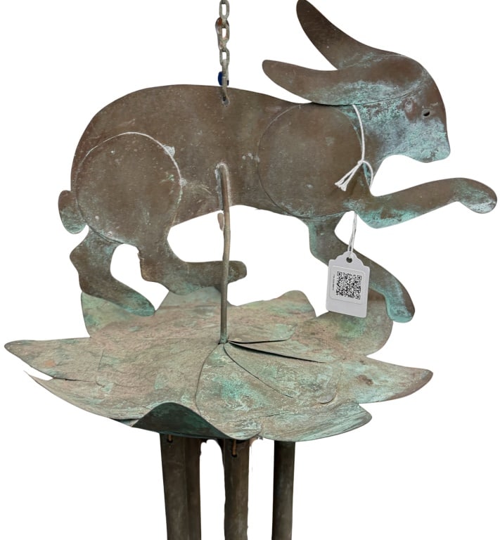 Handcrafted Jackrabbit Copper Wind Chime - 8