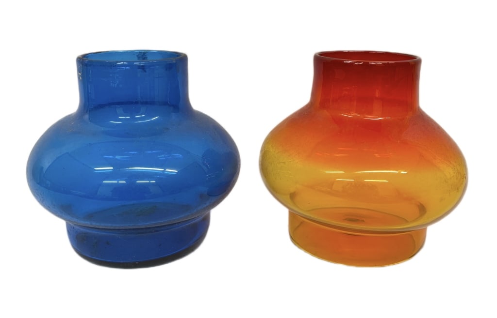 Blenko John Nickerson Amberina & Blue Glass Vases (1 of 4)