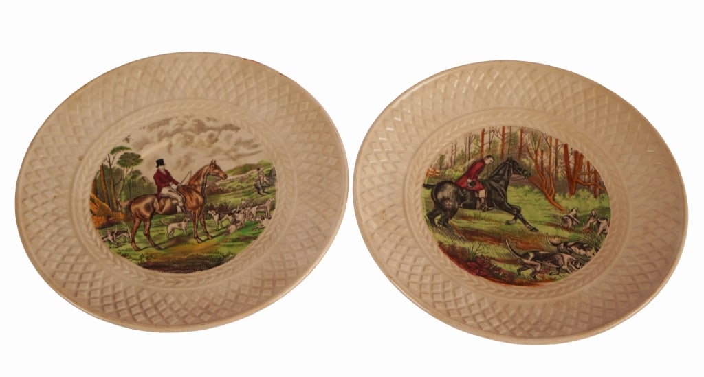 Two Spode "Herring Hunt" Ceramic Plates (1 of 5)