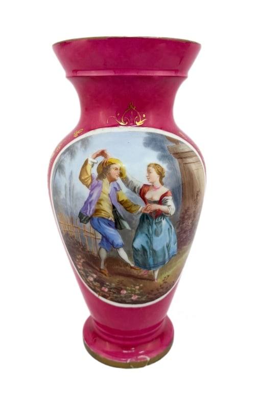 Old Paris Sevres-Style Rose-Pink Porcelain Vase (1 of 11)