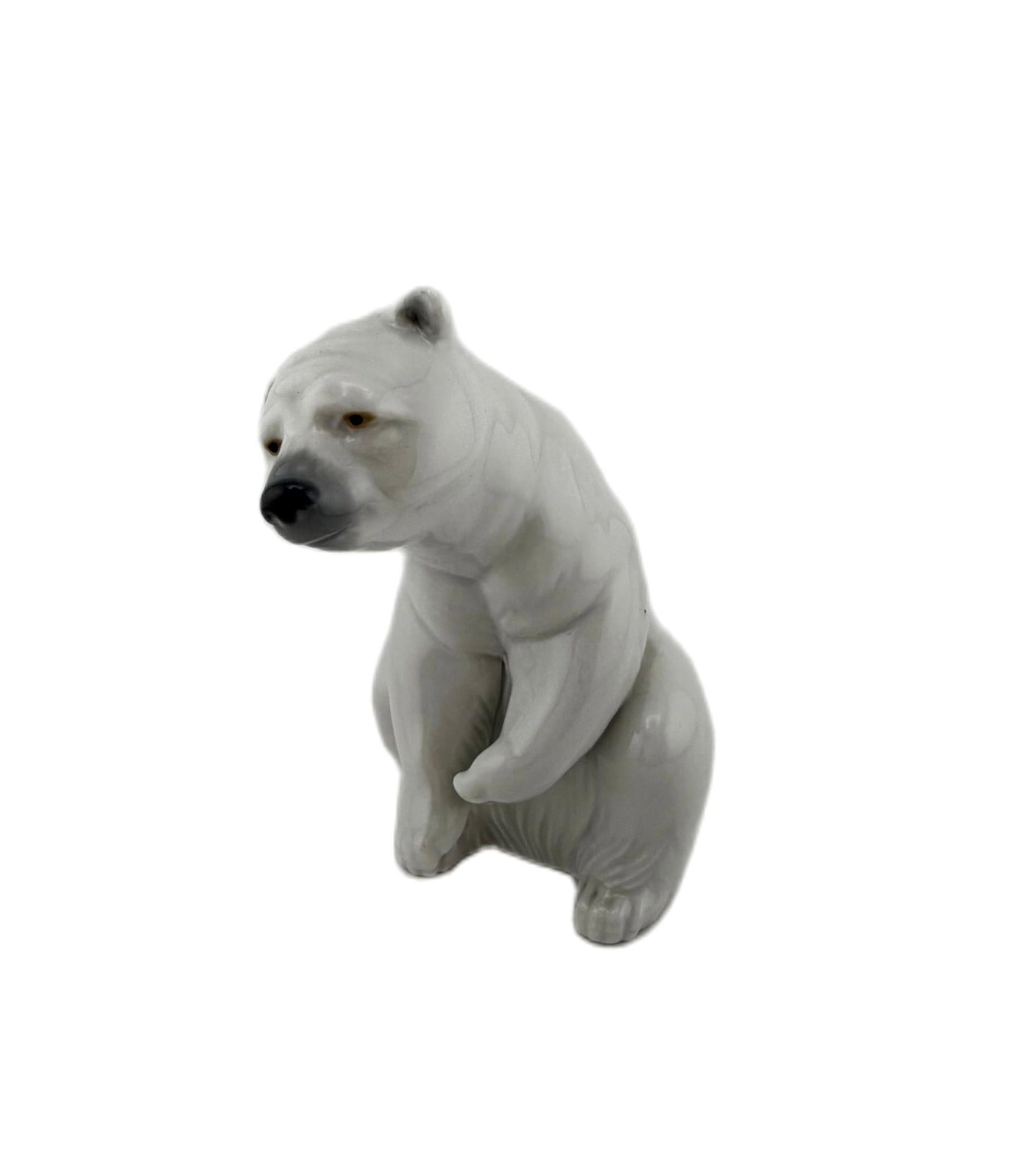 Lladro Arctic Resting Polar Bear Figurine: Item/Description: Hand-crafted Lladro Spanish porcelain wildlife sculpture, titled Resting Polar Bear (Model No. 1208), created by veteran sculptor Juan Huerta for Lladro in Valencia, Spain. Part of