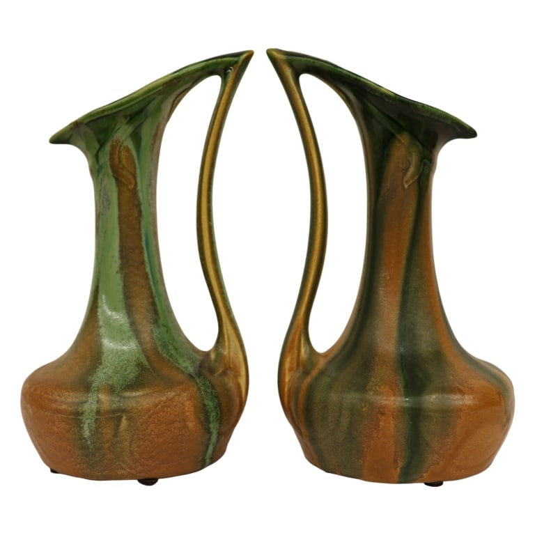 Thulin Art Nouveau Drip Glaze Pitcher Pair (1 of 9)