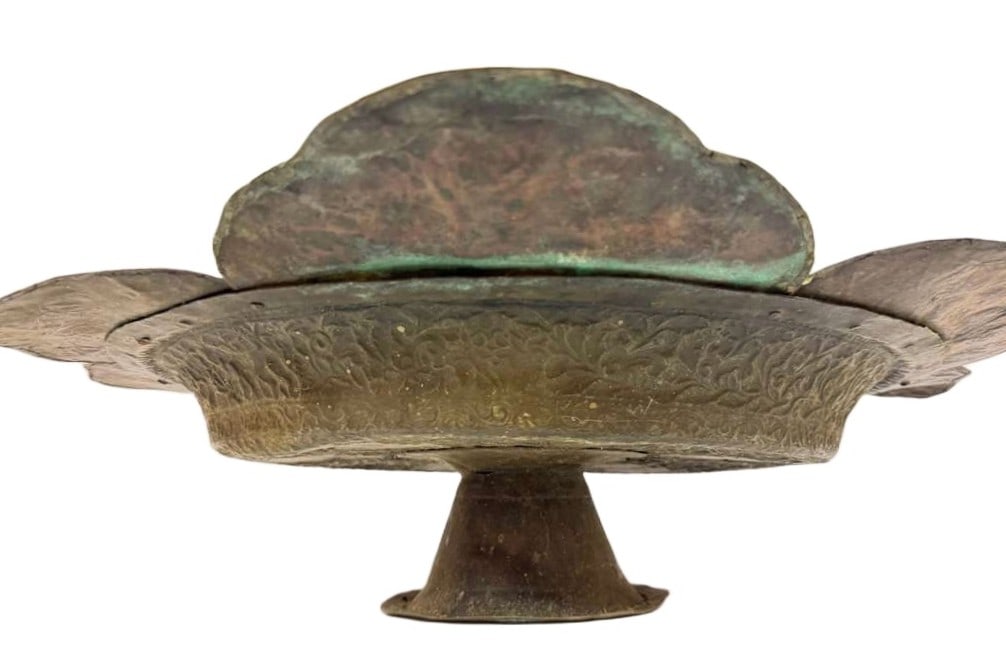Persian Hammered Copper Footed Tazza - 3