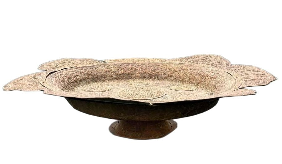 Persian Hammered Copper Footed Tazza - 6