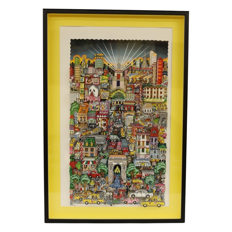 Charles Fazzino - NYC 3-D Pop Art DX Serigraph: Item/Description: Pencil signed 3D limited edition serigraph titled "There's Traffic 9 to 5 24/7" by world-renowned pop artist Charles Fazzino. Edition Number: 49DX (from the "DX" Deluxe edition of 20