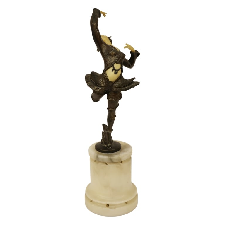 Bronzed & Chryselephantine Art Deco Dancer - 5