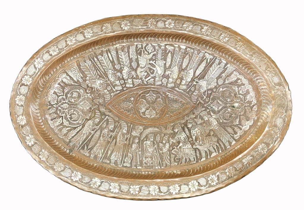 Persian Tinned Copper Tray Table - 3