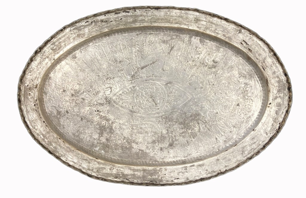 Persian Tinned Copper Tray Table - 4