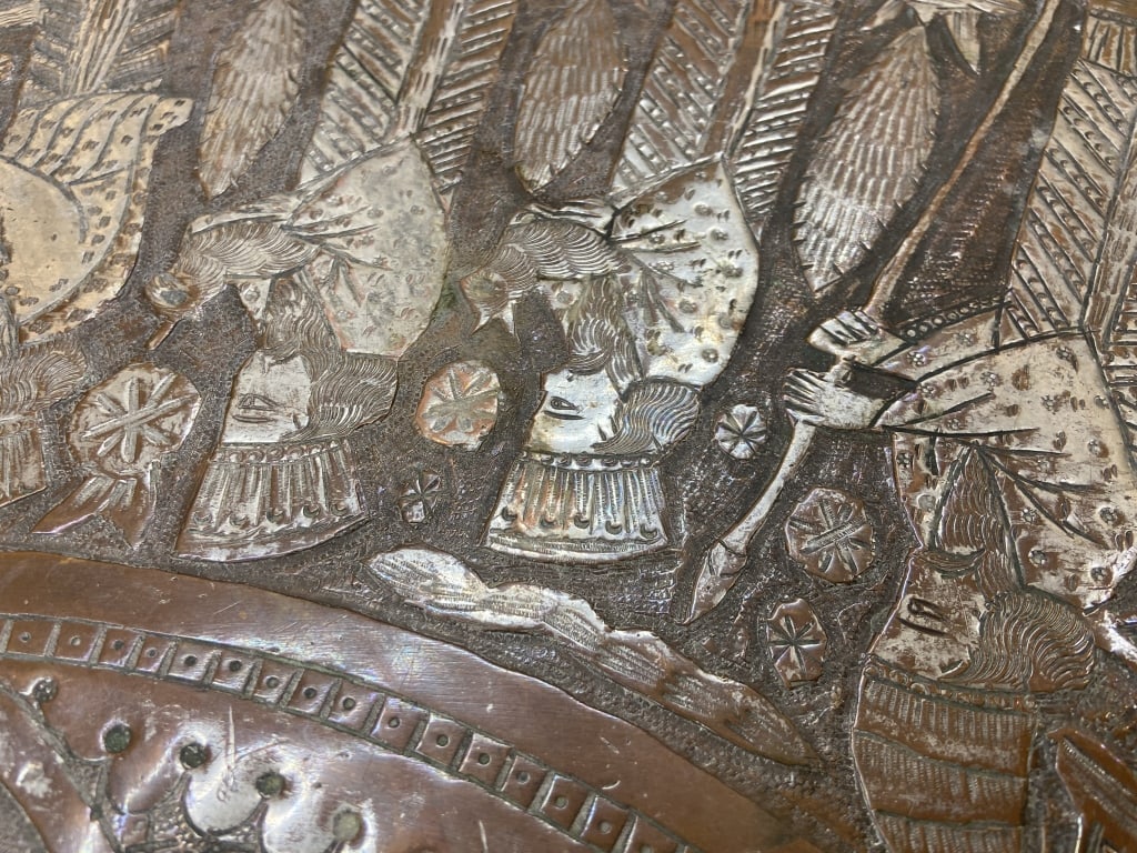 Persian Tinned Copper Tray Table - 5