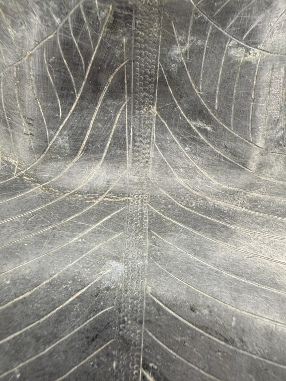 Chinese Qing Pewter & Jade Leaf - 5
