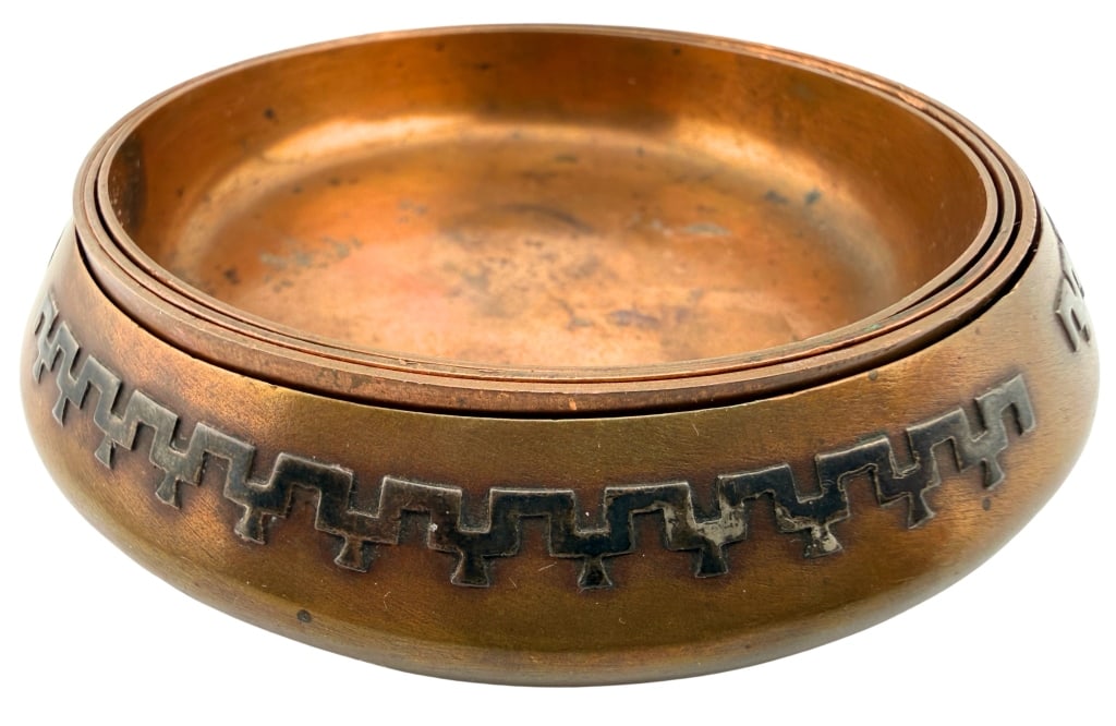 Heintz Sterling on Bronze Nesting Ashtray Set - 6