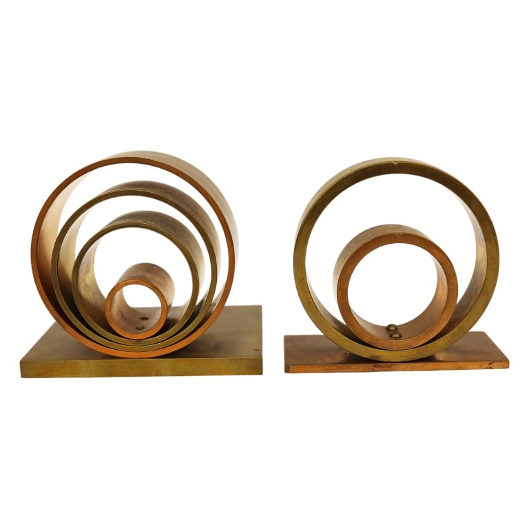 Modern Art Deco Machine Age Bookends - 7