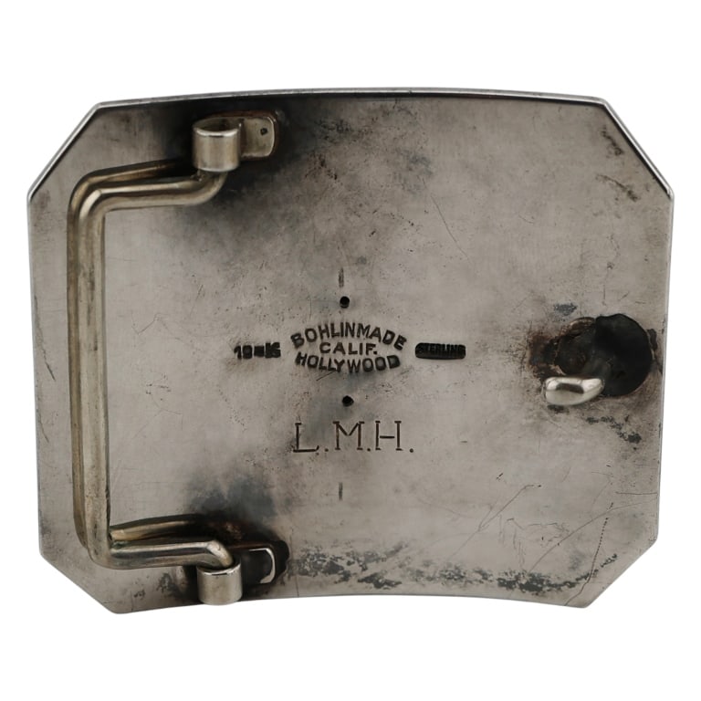 Edward Bohlin Sterling 10K Ruby Shield Belt Buckle - 2