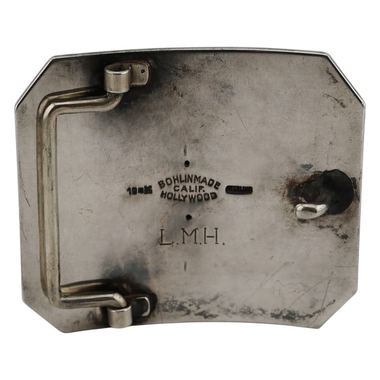 Edward Bohlin Sterling 10K Ruby Shield Belt Buckle - 4