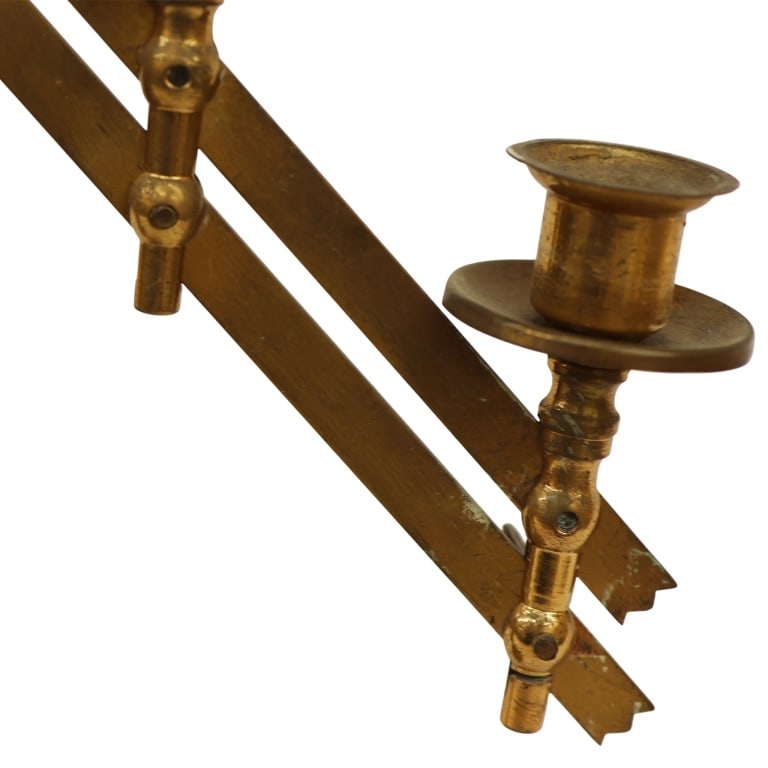 Brass Five Light Adjustable Altar Candelabra Pair - 3