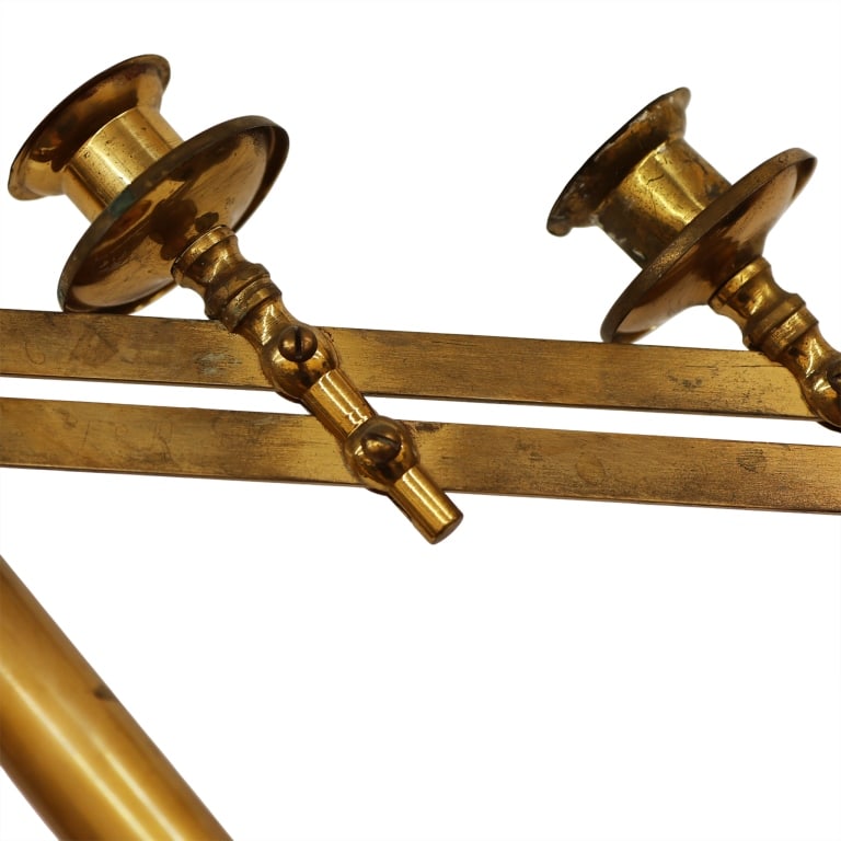 Brass Five Light Adjustable Altar Candelabra Pair - 4