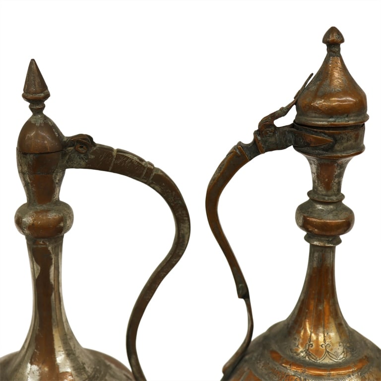 Islamic Copper Water Pitcher Pair - 11
