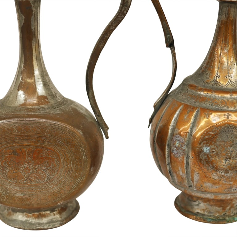 Islamic Copper Water Pitcher Pair - 12