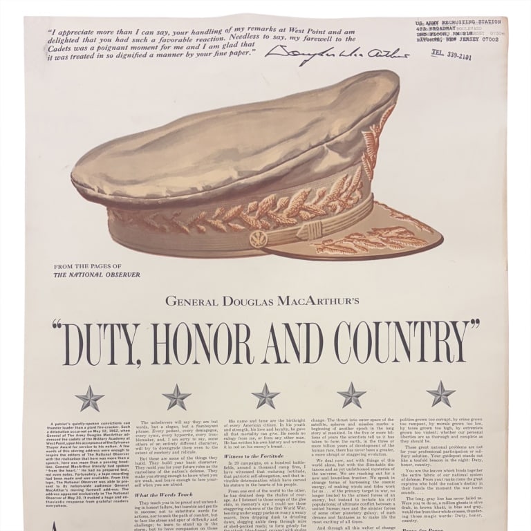 General MacArthur Speech US Army Recruiting Poster (1 of 13)