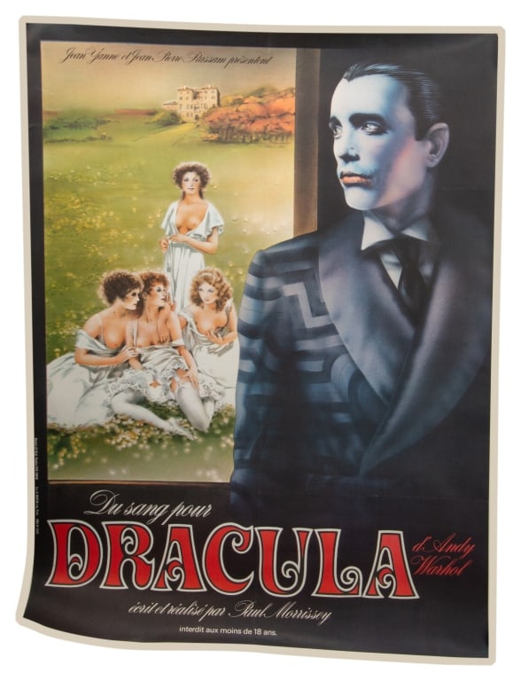 Andy Warhol's Dracula - French Grande Poster: Item/Description: Original, large linen-backed movie poster for the French release of Blood for Dracula, (aka Andy Warhol's Dracula), starring Joe Dallesandro and Udo Kier. Blood for Dracula is a