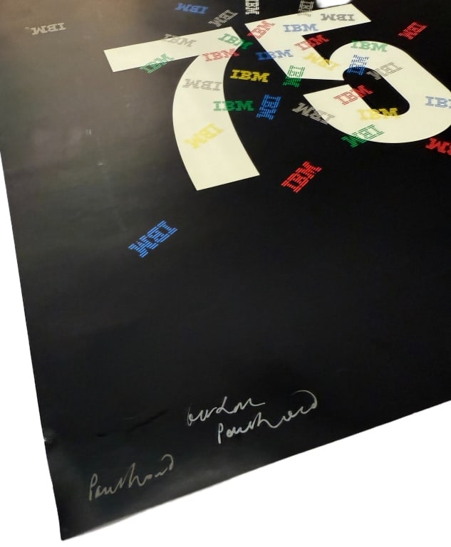Signed Paul Rand IBM 75 Lithograph Poster - 3