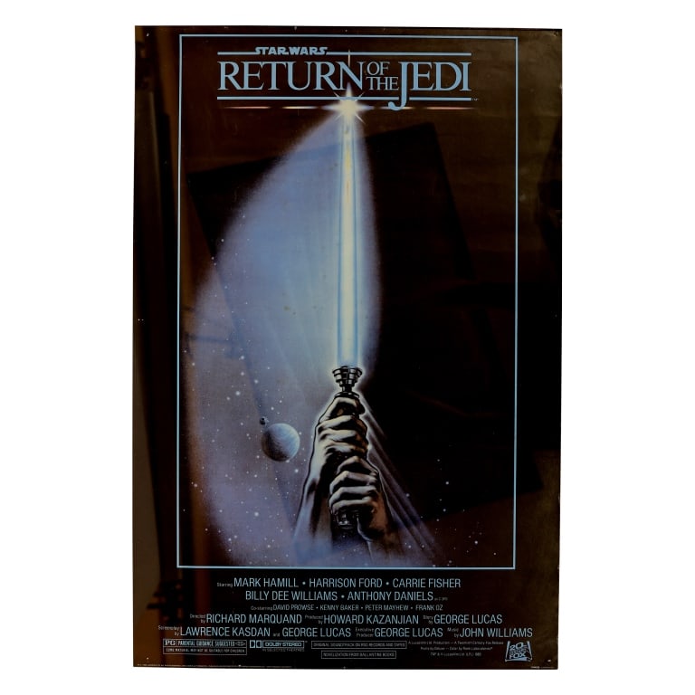 Star Wars: Return of the Jedi Movie Poster Style A: Item/Description: Star Wars: Episode VI - Return of the Jedi Original Style "A" Movie Poster lithograph print by Portal Publications. Marked in plate "PTW533 Litho in USA" bottom right corner. Image