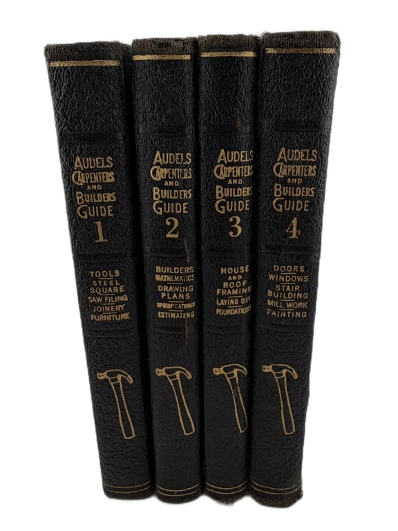Audels Carpenters & Builders Guide Four-Volume Set: Item/Description: Complete antique reference set contains Volumes 1 through 4 of Frank Duncan Graham?s famous trade guides, published by Theo. Audel & Co. Highly regarded as the definitive "pocket pro